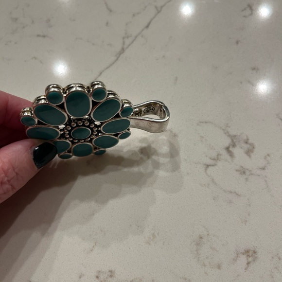 Carolyn Pollack reversible turquoise and red chalcedony Blossom Necklace - Picture 4 of 6